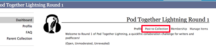Post to Collection at Pod Together Lightning Round 1